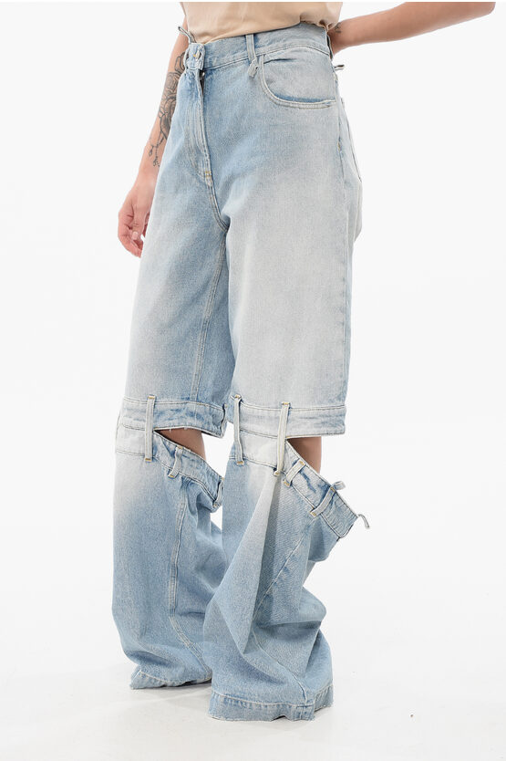 Attico Wide-leg Jeans With Cut-out Detail