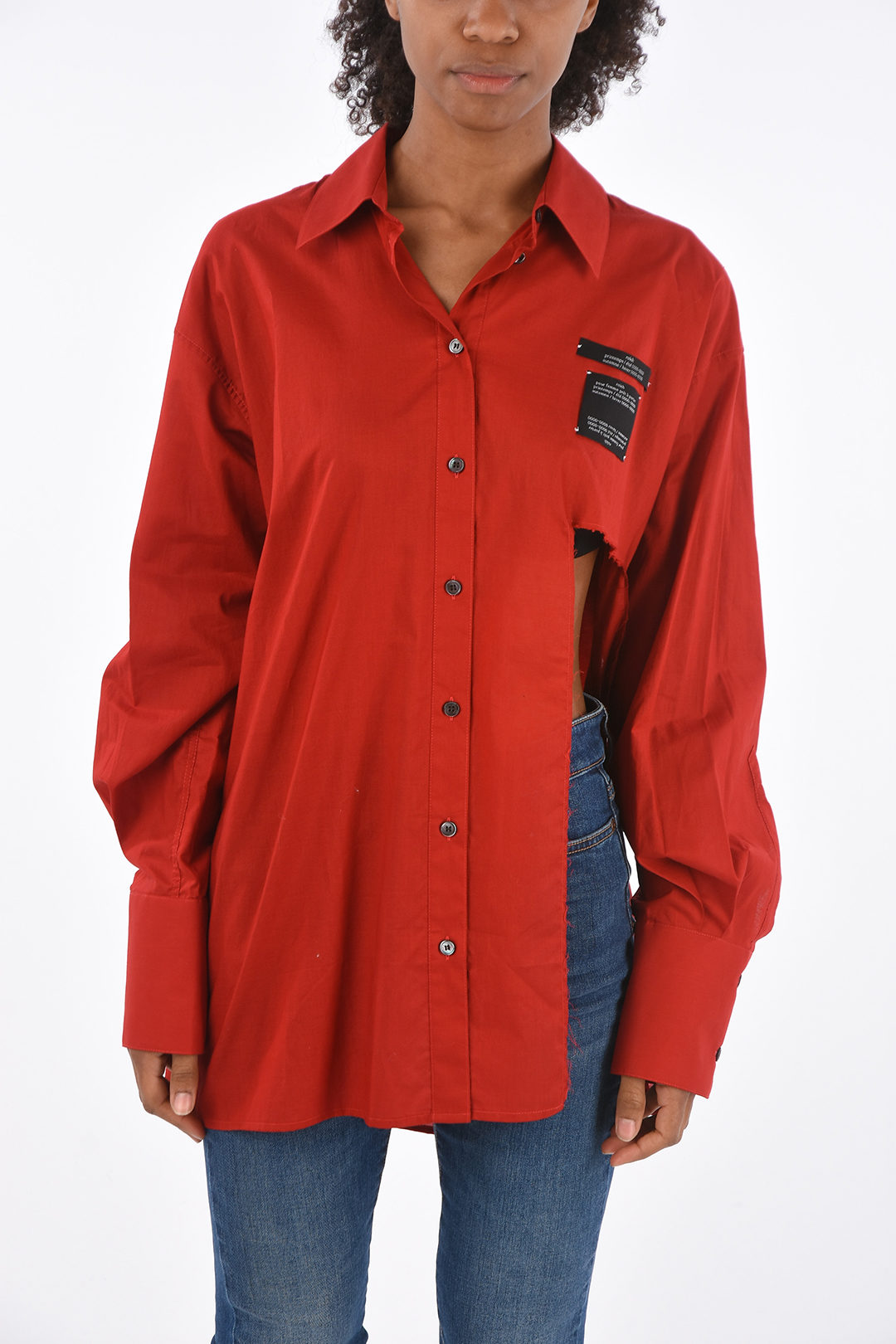 Rokh Cut out Spread Collar Shirt women Glamood Outlet