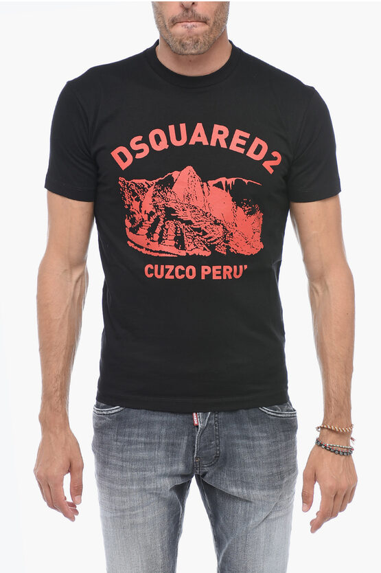 Shop Dsquared2 Cuzco Peru T-shirt With Lettering Print