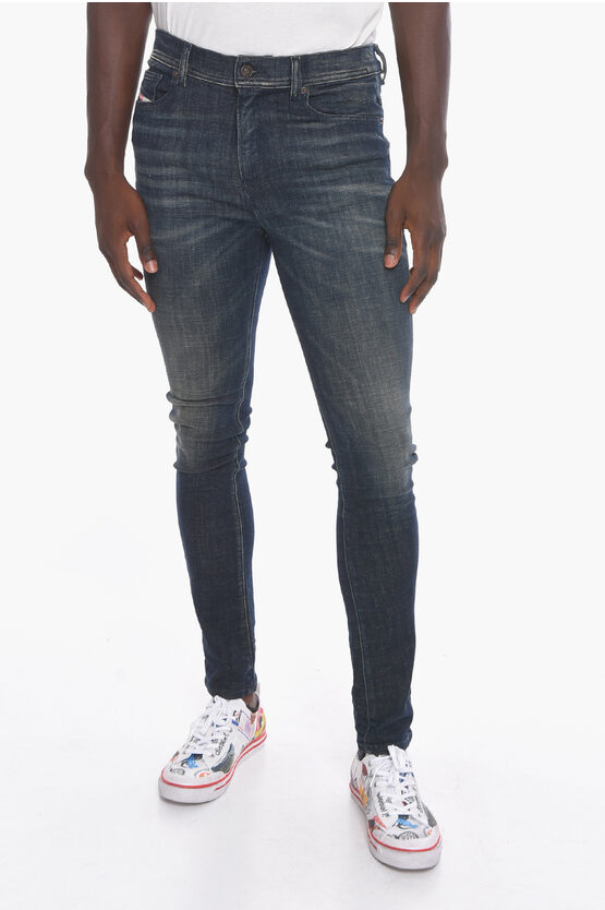 Diesel D-amny High-waisted Denims With Skinny-fit 15cm In Blue