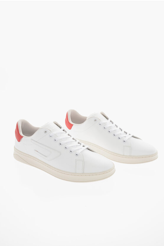 Diesel D Patch Leather S-athene Low-top Trainers In White
