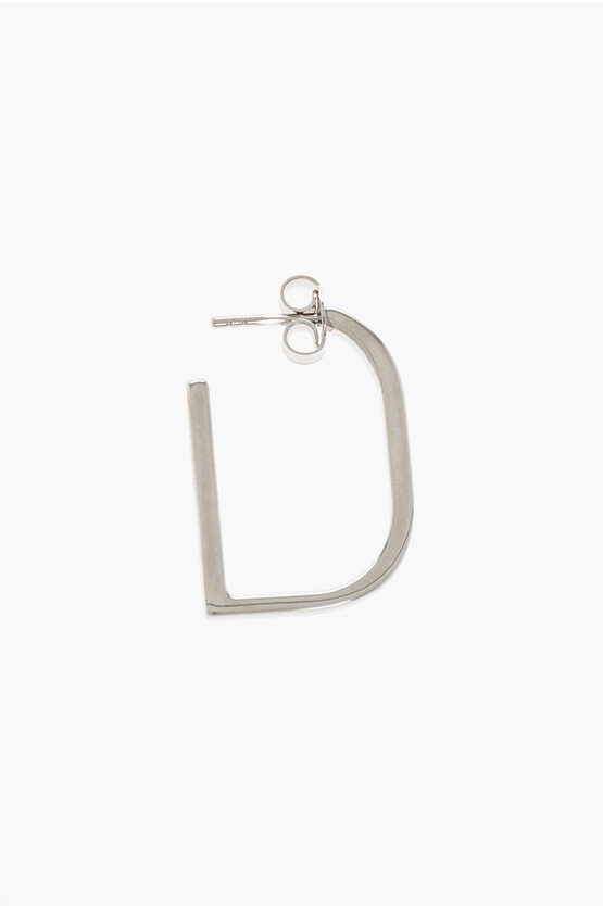 D'heygere D-shaped Silver Single Earrings