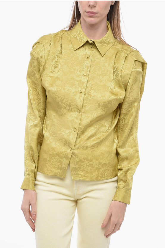 Shop The Garment Damask Silk Shirt With Padded Shoulders