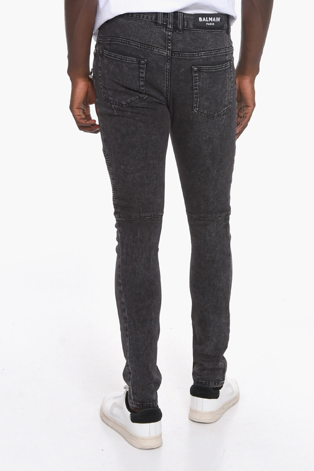 Balmain Printed Cotton Pin Cap - IetpShops Italy - Black Jeans with  stitching details Balmain