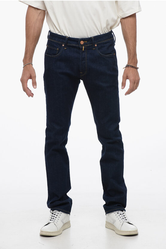 Shop Incotex Dark Wash Jeans With Visible Stiching 17,5cm