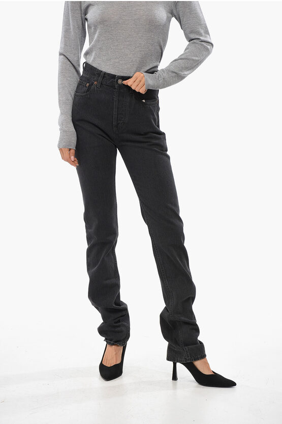Saint Laurent Dark Wash Regular Fit Jeans 28cm In Gray