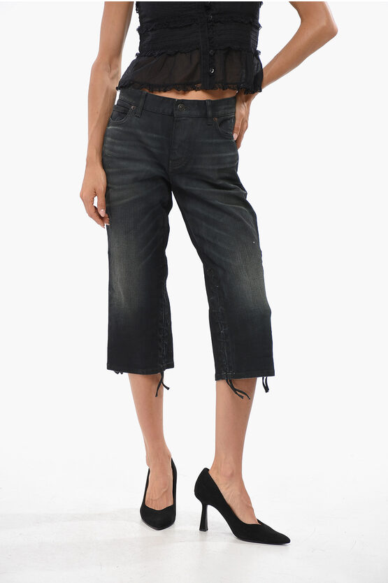 Balenciaga Dark Washed Cropped Jeans 21cm In Black