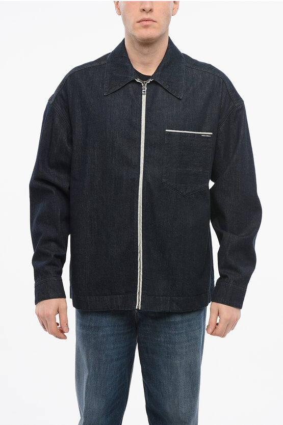 Dolce & Gabbana Denim Jacket With Buttoned Cuffs And Multiple Pockets