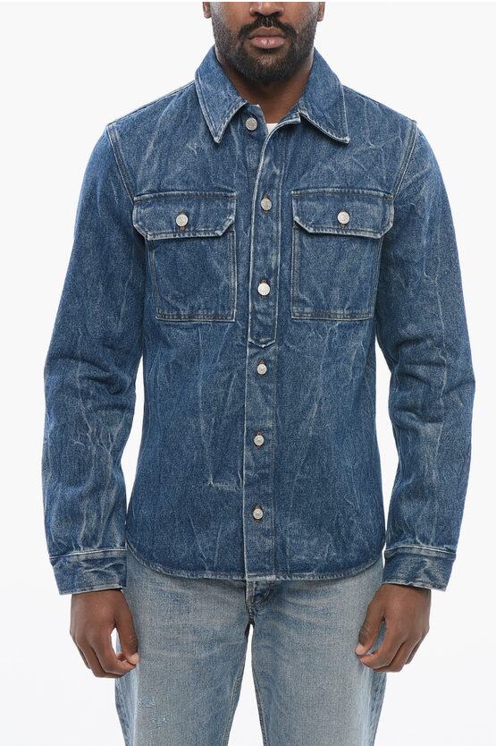 Dries Van Noten Dark Washed Denim Shirt With Breast-pockets