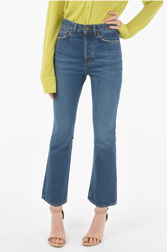 Chloé Dark-washed High-waisted Flared Jeans In Blue