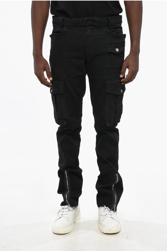 Dsquared2 Dark Washed Jeans With Ankle Zip 18cm In Black