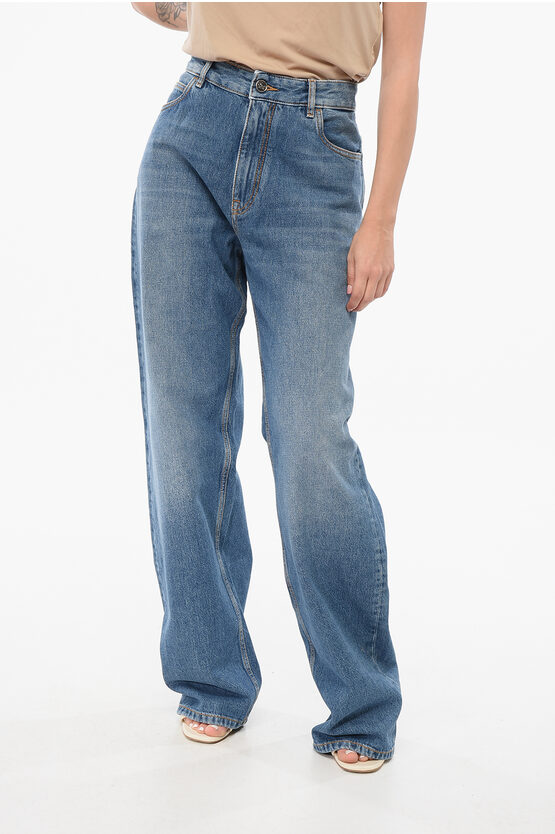 Etro Dark Washed Regular Fit Denims With Embroidered Pocket 24cm