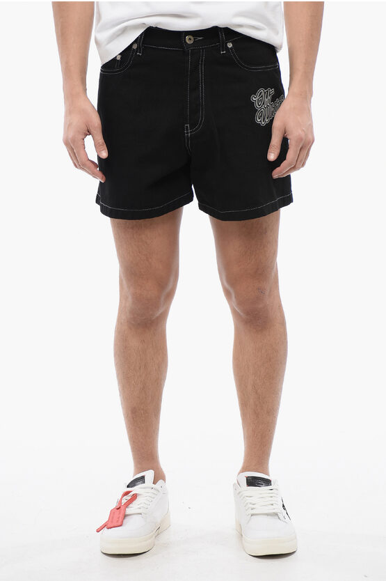 Off-white Off White™ Black Cotton Short With Logo