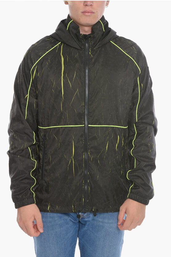 Shop Moose Knuckles Davenport Turtleneck Windbreaker Jacket With Striped Detail