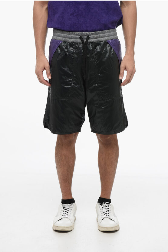 Shop Moncler Day-namic Nylon Shorts With Contrasting Waistband