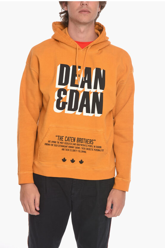 Shop Dsquared2 Dean & Dan Hoodie Sweatshirt With Lettering Print