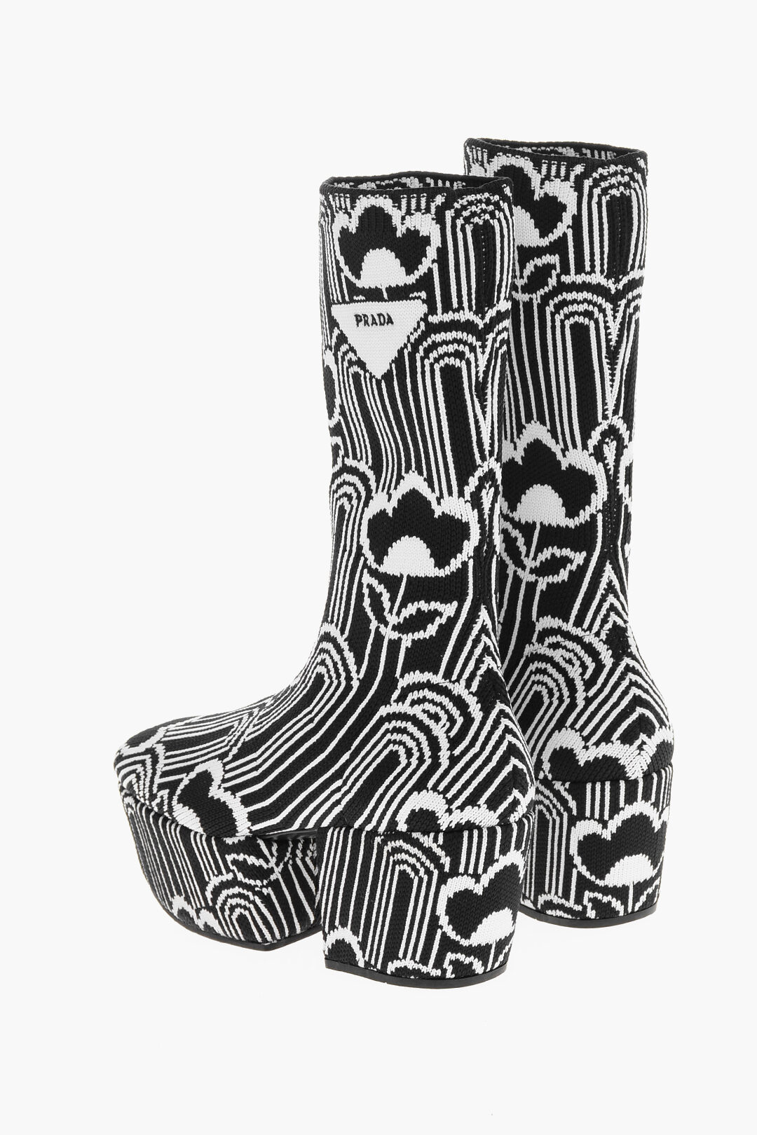 Prada Deco Jacquard Boots with Platform 7cm women - Glamood Outlet