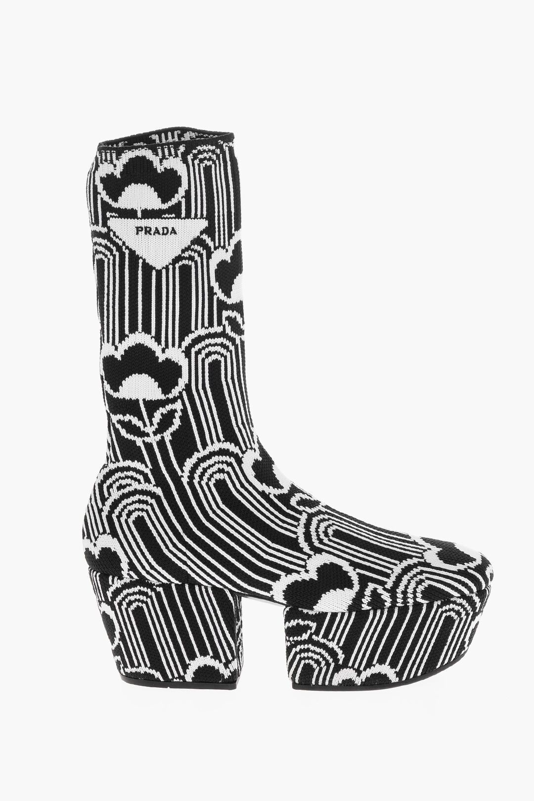 Prada Deco Jacquard Boots with Platform 7cm women - Glamood Outlet