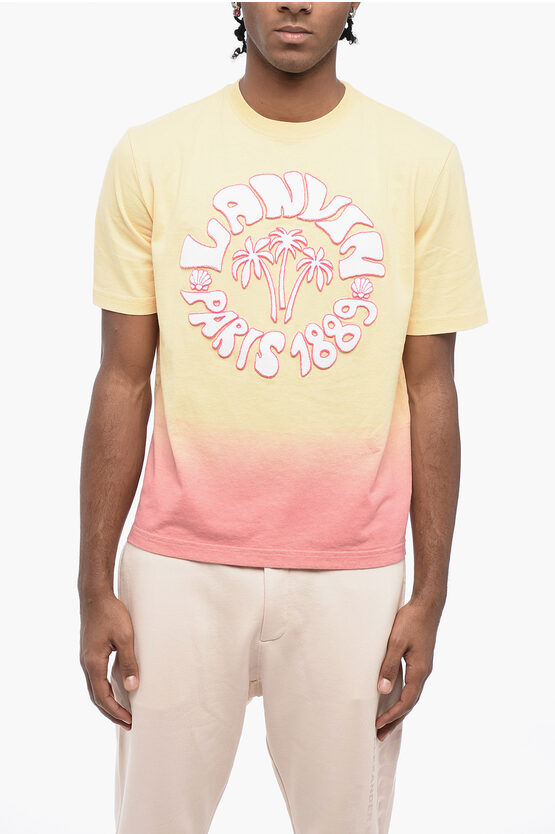 Lanvin Degradè Cotton T-shirt With Terry Logo