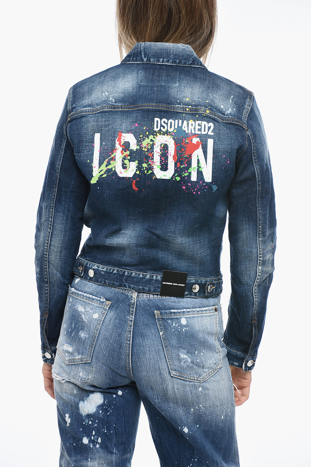 Dsquared2 Delavè Denim Jacket with Utility Breast-pockets women 
