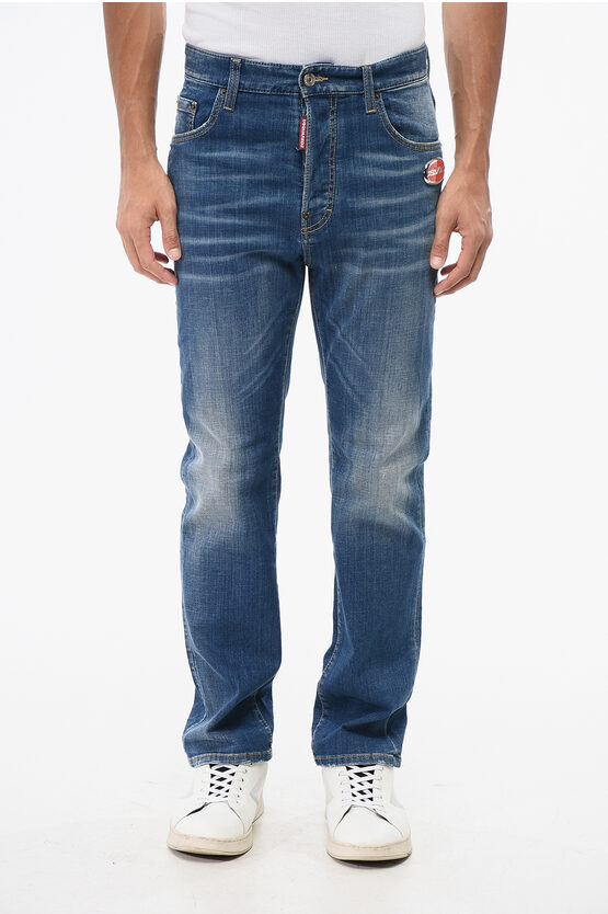 Dsquared2 Delavè Cotton 642 Fit Denims 19cm In Blue