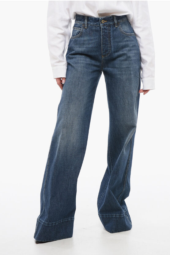 Bottega Veneta Delavè Palazzo Denims In Blue