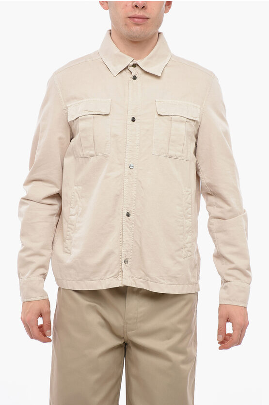 Herno Denim 4-pocket Overshirt In White