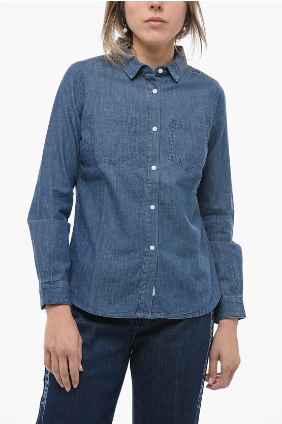 Shop Barbour Denim Barmouth Shirt With Double Breast Pockets