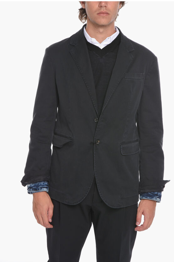 Dsquared2 Denim Blazer With Double Layer Sleeves In Black