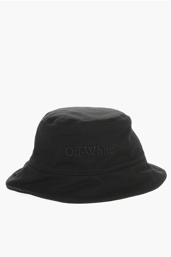 Off-white Denim Bucket Hat With Tone On Tone Logo