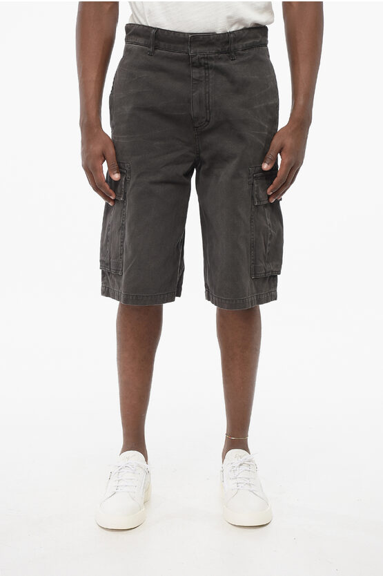 Givenchy Denim Cargo Shorts With Hidden Closure