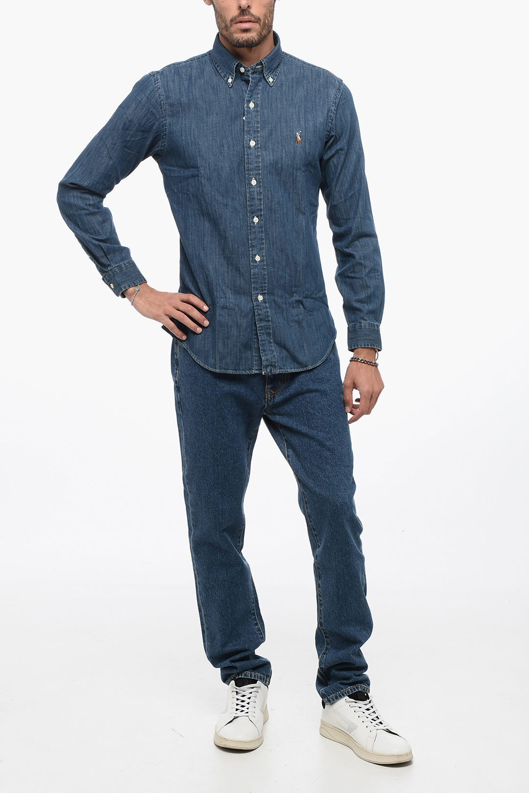 Polo Ralph Lauren Denim Custom Fit Shirt with Button-down Collar