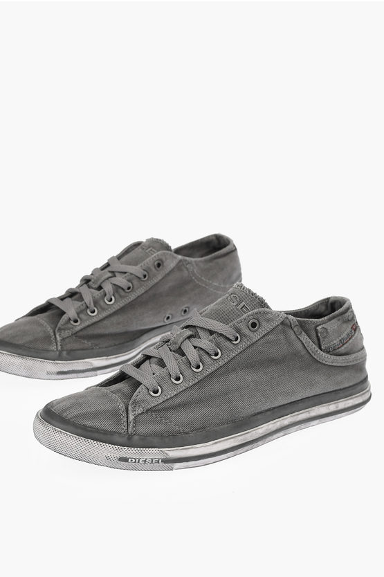 Scarpe Basse Diesel Exposure IV Low, In Denim, Con Dettagli Metallici - Uomo - 2