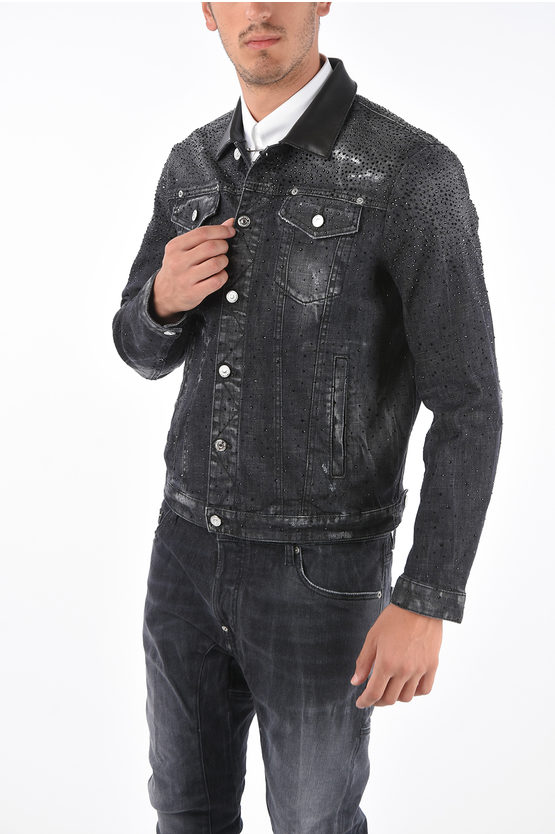 Dsquared2 Denim Jacket DAN with Jewel Applications men