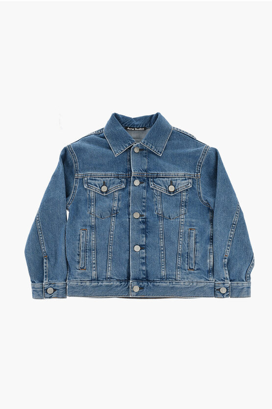Acne Studios Denim Jacket With Contrasting Patch In Blue