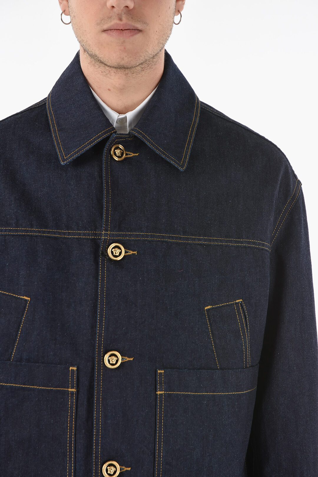 Versace Denim Jacket With Contrasting Seams men - Glamood Outlet