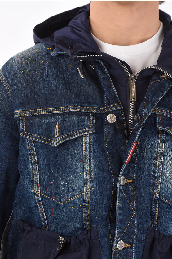 Dsquared2 Denim Jacket with Hooded Vest 