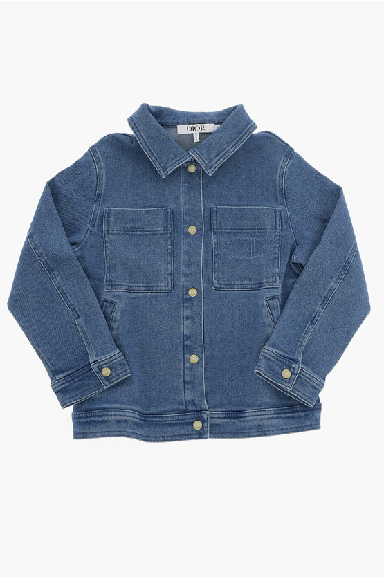 Denim Jacket with Logo Buttons