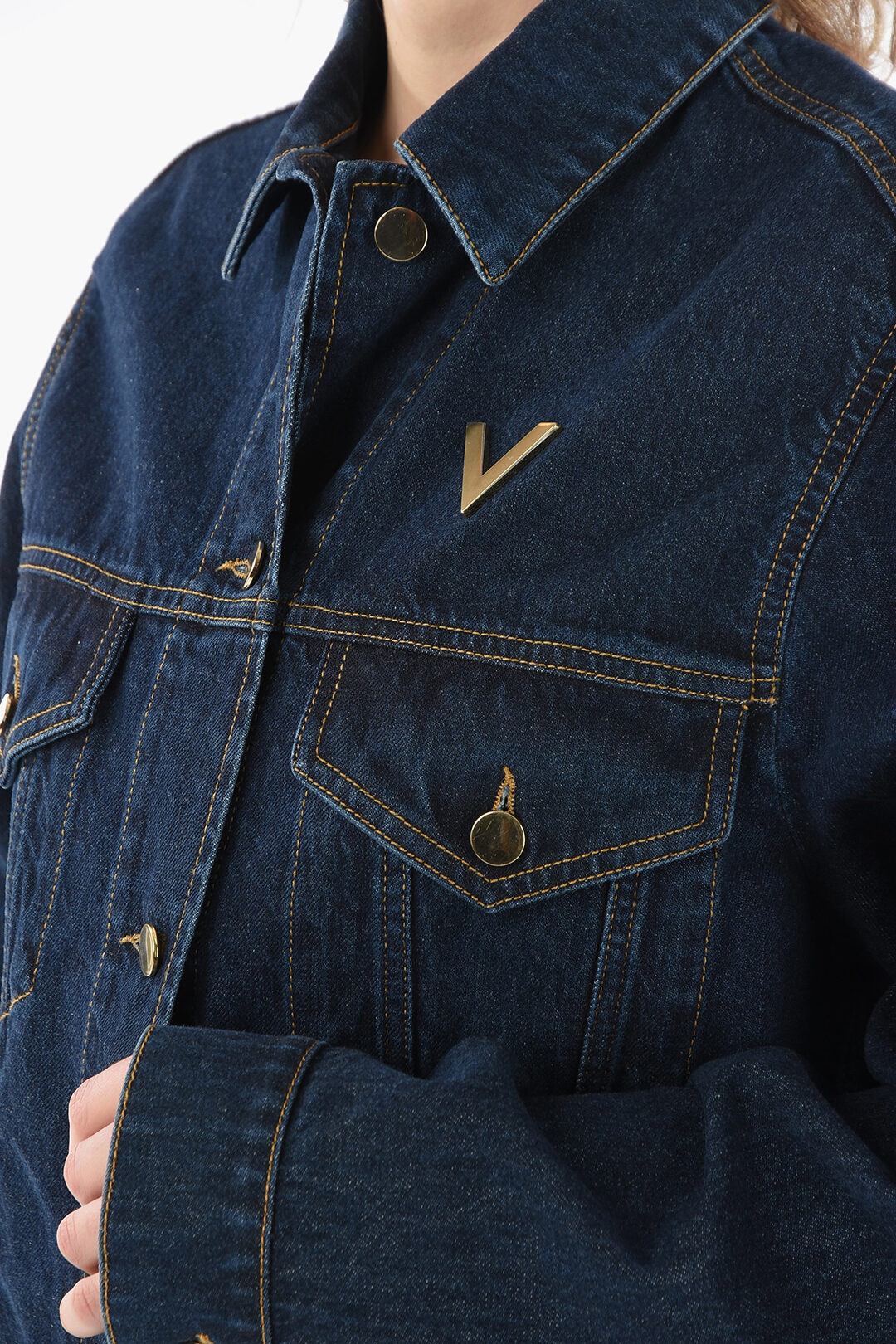 Valentino large logo fashion denim jacket