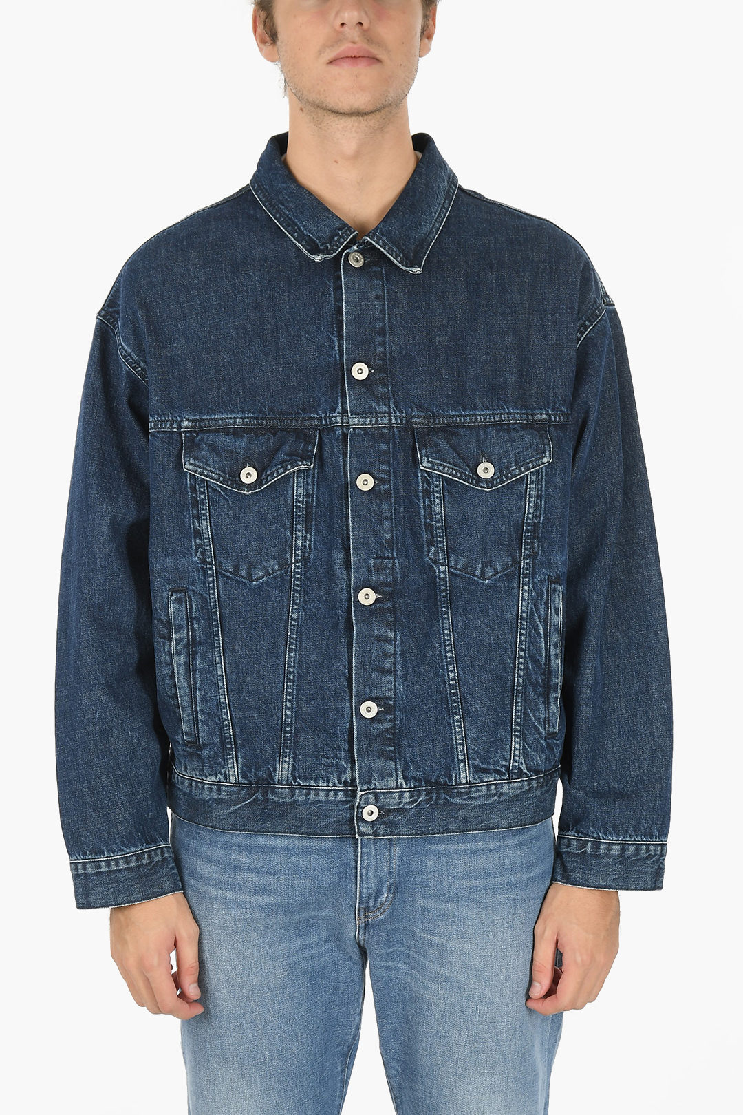 marcelo burlon デニムジャケット Marcelo Burlon Denim Jacket with Paint Effect on The Back men