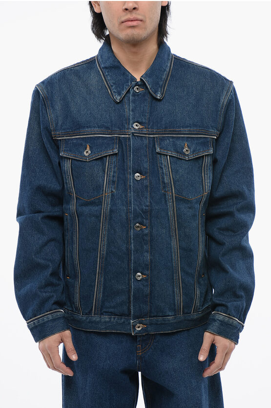Off-white Arr Tab Zip Skate Denim Jacket