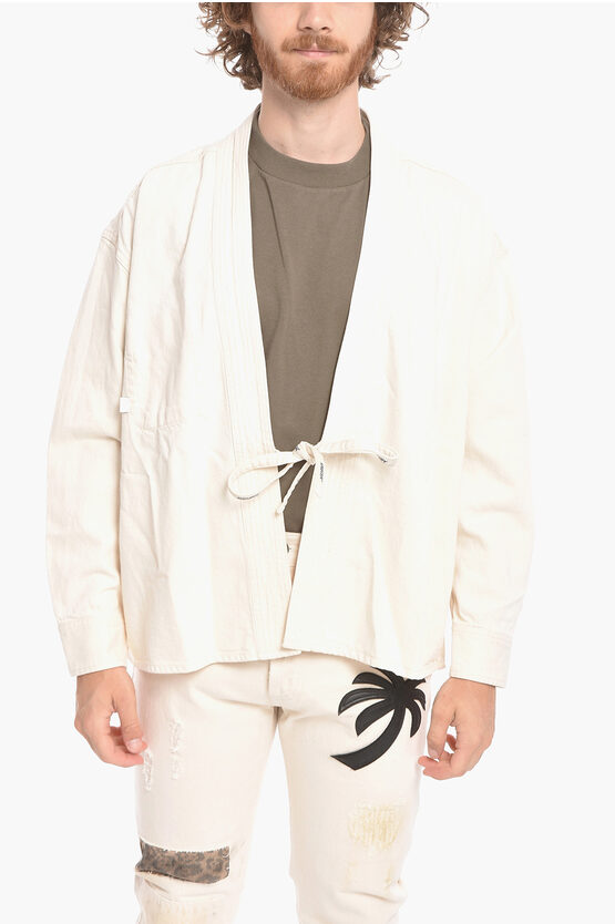 Ambush Denim Jeans Kimono Shirt In White