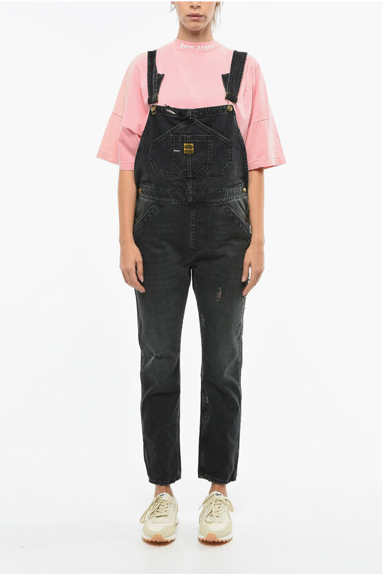 Shop Washington Dee Cee Denim Jumpsuit With Logoed And Golden Buttons