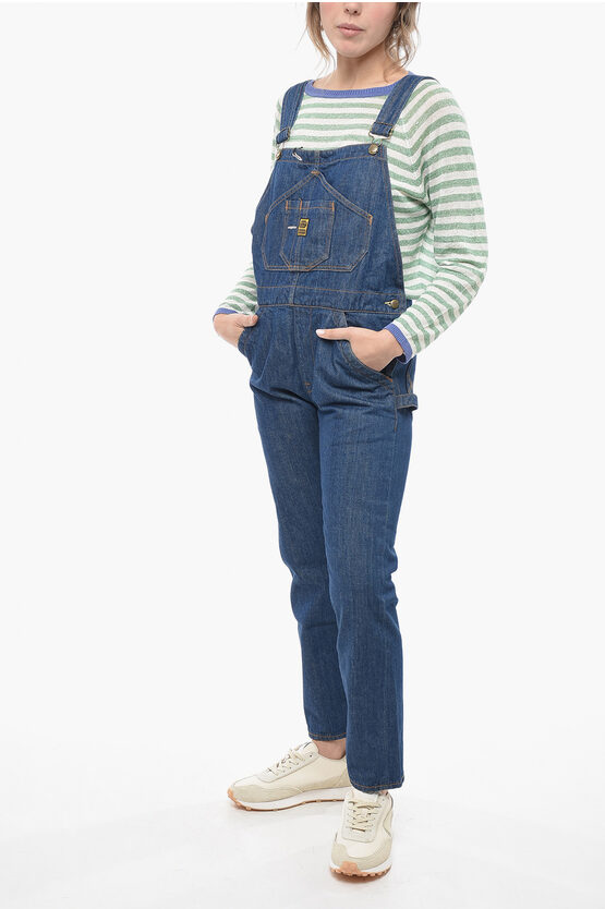 Shop Washington Dee Cee Denim Jumpsuit With Logoed And Golden Buttons