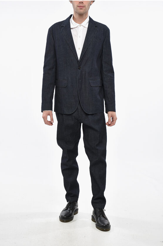 Dsquared2 Denim New York Side Vents 2-button Suit In Blue