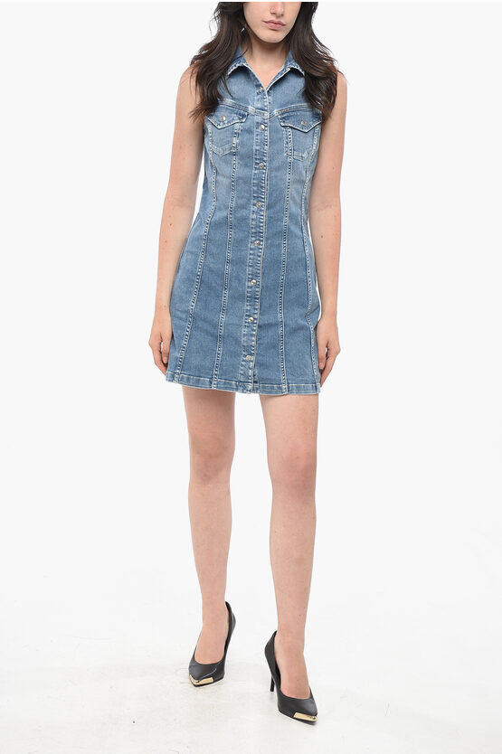 Diesel De Lulu Denim Minidress In Blue