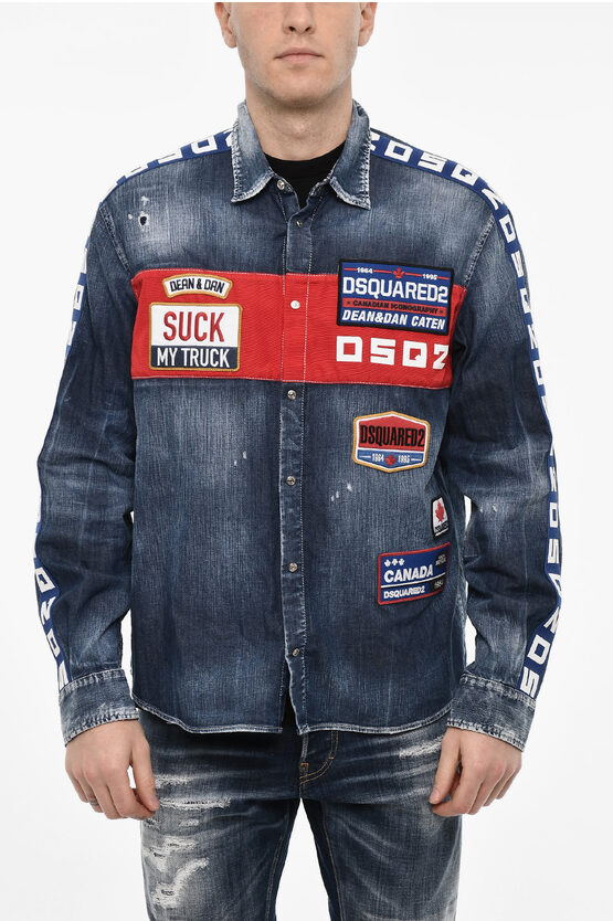 Dsquared2 Denim Overshirt With Patches