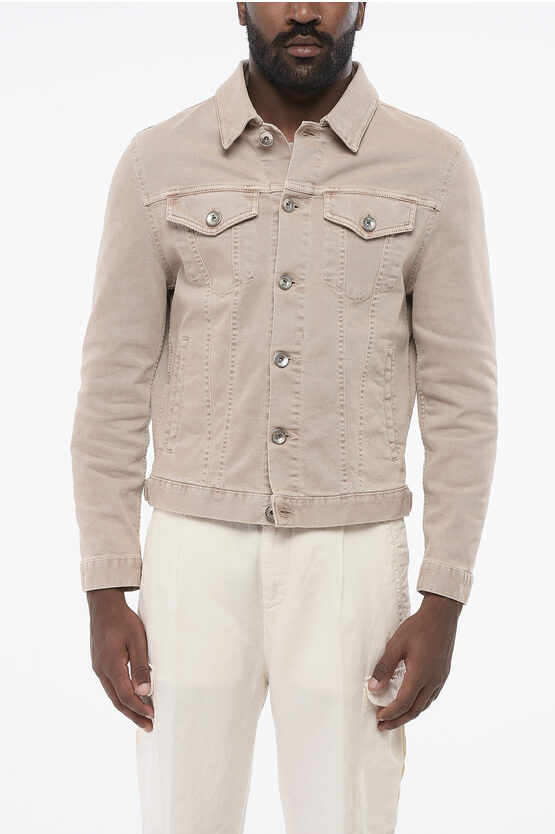 Brunello Cucinelli Lightweight Denim Jacket In Brown