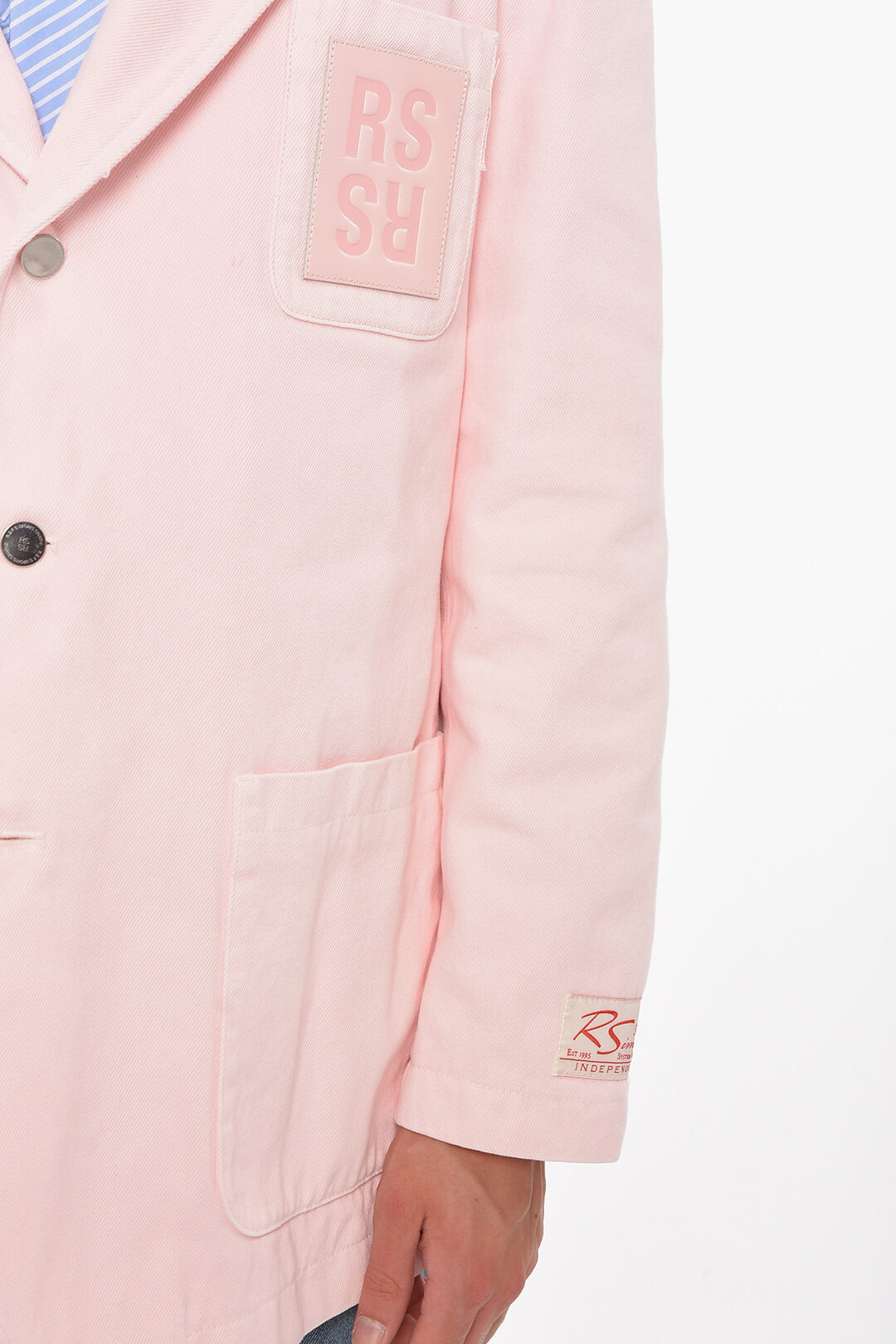 Raf Simons Denim SCHOOL BOY Blazer with Logo Patch men