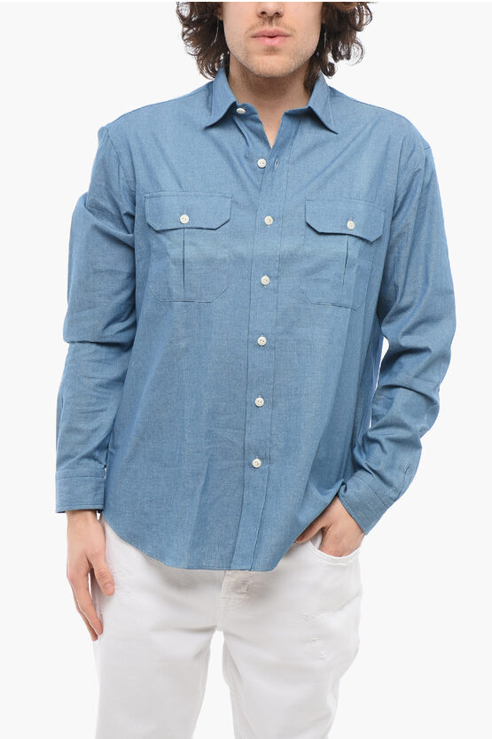 Salvatore Piccolo Denim Shirt With Double Breast Pockets